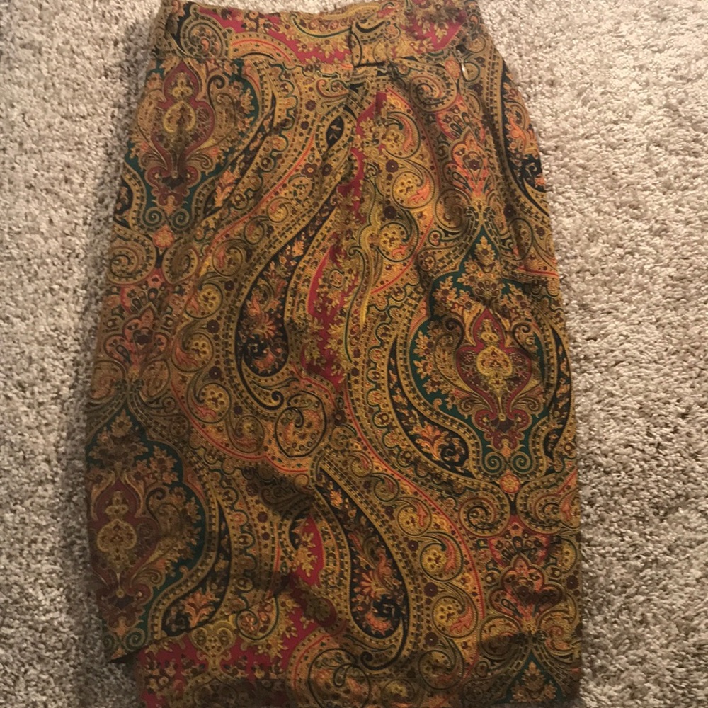 💙💙Silky midi skirt vintage mustard paisley 💙💙